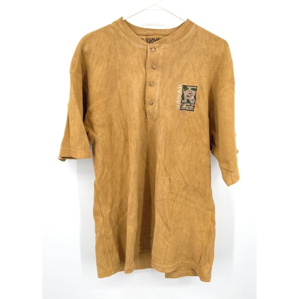 Vtg Guava Beach L or XL Brown‎ Marbled Turtle Hawaii Graphic Tee